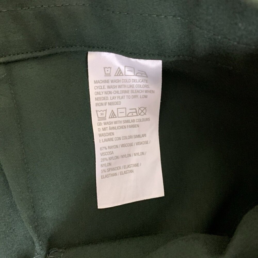 Susan Graver Womens Pants 2X Tall Pull On Green Stretch Smart Ponte Slim Leg - Picture 7 of 15